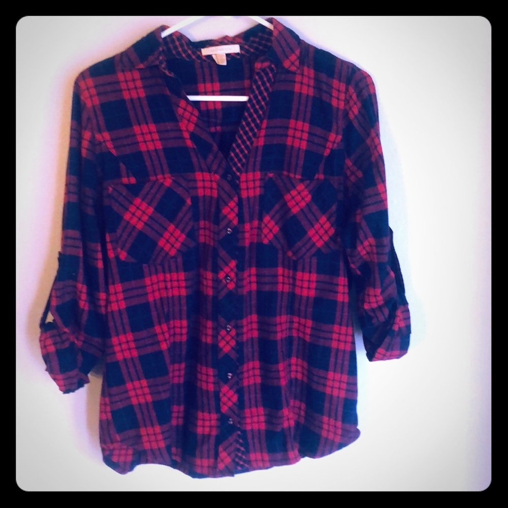 Sale⭐️Skies Are Blue Flannel Button Down